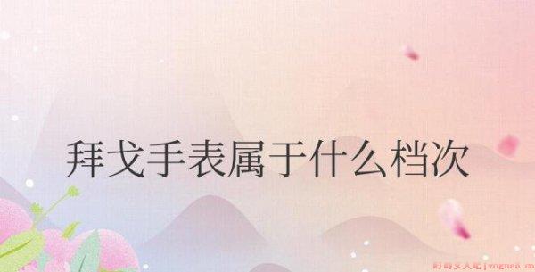 瑞士拜戈手表属于什么档次？