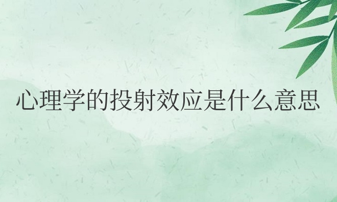 心理学的投射效应是什么意思