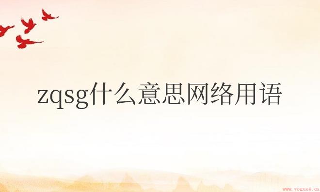 网络用语zqsg什么意思